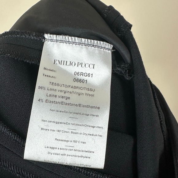 Emilio Pucci Black Wool Sheath Dress Strappy Designer Quiet Luxury Career Preppy - Picture 8 of 16